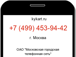 Информация о номере телефона +7 (499) 453-94-42: регион, оператор