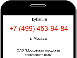 Информация о номере телефона +7 (499) 453-94-84: регион, оператор