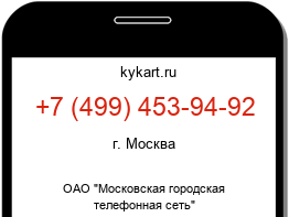 Информация о номере телефона +7 (499) 453-94-92: регион, оператор