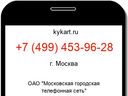 Информация о номере телефона +7 (499) 453-96-28: регион, оператор