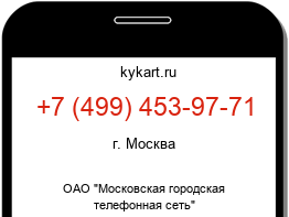 Информация о номере телефона +7 (499) 453-97-71: регион, оператор