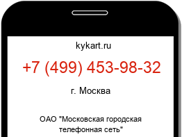 Информация о номере телефона +7 (499) 453-98-32: регион, оператор