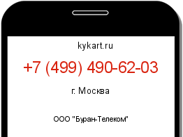 Информация о номере телефона +7 (499) 490-62-03: регион, оператор