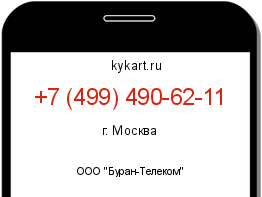 Информация о номере телефона +7 (499) 490-62-11: регион, оператор