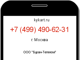 Информация о номере телефона +7 (499) 490-62-31: регион, оператор