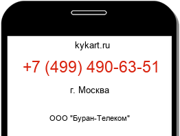 Информация о номере телефона +7 (499) 490-63-51: регион, оператор