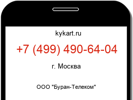 Информация о номере телефона +7 (499) 490-64-04: регион, оператор