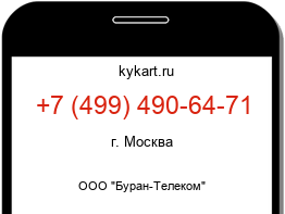 Информация о номере телефона +7 (499) 490-64-71: регион, оператор