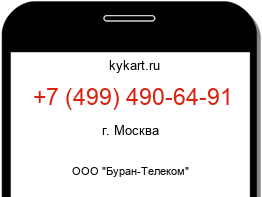 Информация о номере телефона +7 (499) 490-64-91: регион, оператор
