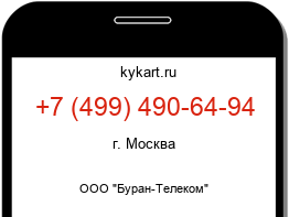 Информация о номере телефона +7 (499) 490-64-94: регион, оператор