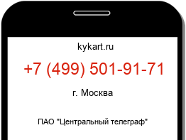 Информация о номере телефона +7 (499) 501-91-71: регион, оператор