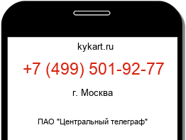Информация о номере телефона +7 (499) 501-92-77: регион, оператор