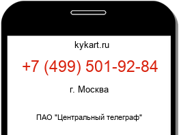 Информация о номере телефона +7 (499) 501-92-84: регион, оператор