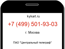 Информация о номере телефона +7 (499) 501-93-03: регион, оператор