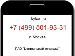 Информация о номере телефона +7 (499) 501-93-31: регион, оператор