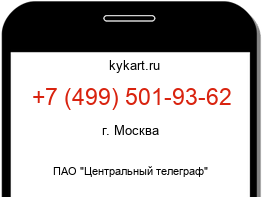 Информация о номере телефона +7 (499) 501-93-62: регион, оператор