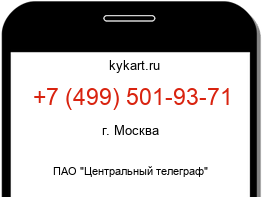 Информация о номере телефона +7 (499) 501-93-71: регион, оператор