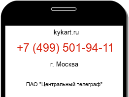 Информация о номере телефона +7 (499) 501-94-11: регион, оператор