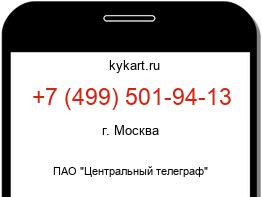 Информация о номере телефона +7 (499) 501-94-13: регион, оператор