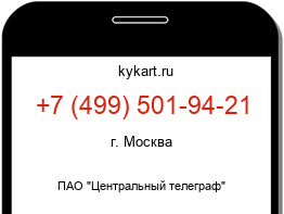 Информация о номере телефона +7 (499) 501-94-21: регион, оператор