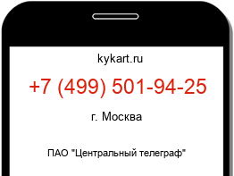 Информация о номере телефона +7 (499) 501-94-25: регион, оператор