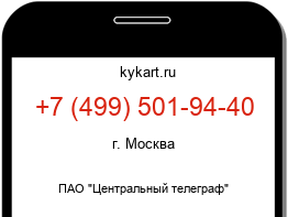 Информация о номере телефона +7 (499) 501-94-40: регион, оператор