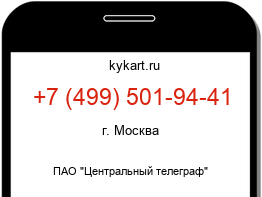 Информация о номере телефона +7 (499) 501-94-41: регион, оператор