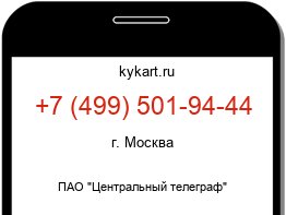 Информация о номере телефона +7 (499) 501-94-44: регион, оператор