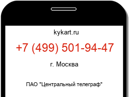 Информация о номере телефона +7 (499) 501-94-47: регион, оператор