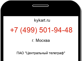 Информация о номере телефона +7 (499) 501-94-48: регион, оператор