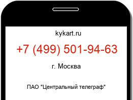Информация о номере телефона +7 (499) 501-94-63: регион, оператор