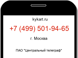 Информация о номере телефона +7 (499) 501-94-65: регион, оператор