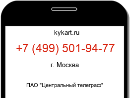 Информация о номере телефона +7 (499) 501-94-77: регион, оператор