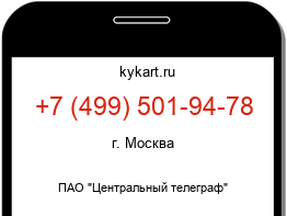 Информация о номере телефона +7 (499) 501-94-78: регион, оператор