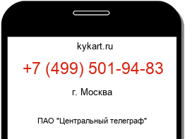 Информация о номере телефона +7 (499) 501-94-83: регион, оператор