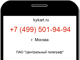 Информация о номере телефона +7 (499) 501-94-94: регион, оператор