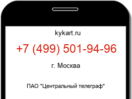 Информация о номере телефона +7 (499) 501-94-96: регион, оператор