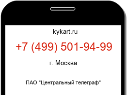 Информация о номере телефона +7 (499) 501-94-99: регион, оператор