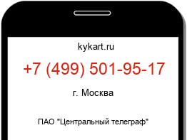 Информация о номере телефона +7 (499) 501-95-17: регион, оператор