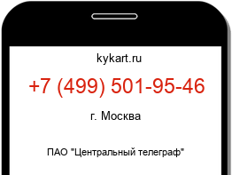 Информация о номере телефона +7 (499) 501-95-46: регион, оператор
