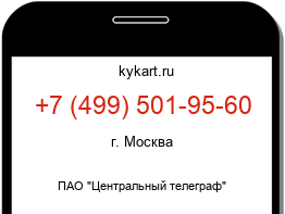 Информация о номере телефона +7 (499) 501-95-60: регион, оператор