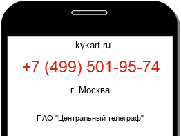 Информация о номере телефона +7 (499) 501-95-74: регион, оператор