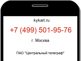 Информация о номере телефона +7 (499) 501-95-76: регион, оператор