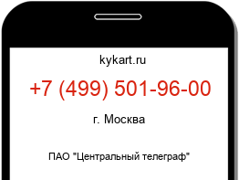 Информация о номере телефона +7 (499) 501-96-00: регион, оператор