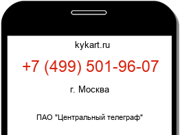 Информация о номере телефона +7 (499) 501-96-07: регион, оператор