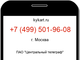 Информация о номере телефона +7 (499) 501-96-08: регион, оператор