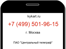 Информация о номере телефона +7 (499) 501-96-15: регион, оператор