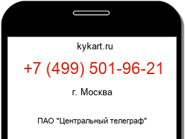 Информация о номере телефона +7 (499) 501-96-21: регион, оператор