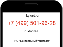 Информация о номере телефона +7 (499) 501-96-28: регион, оператор