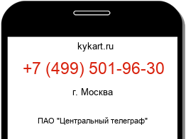 Информация о номере телефона +7 (499) 501-96-30: регион, оператор